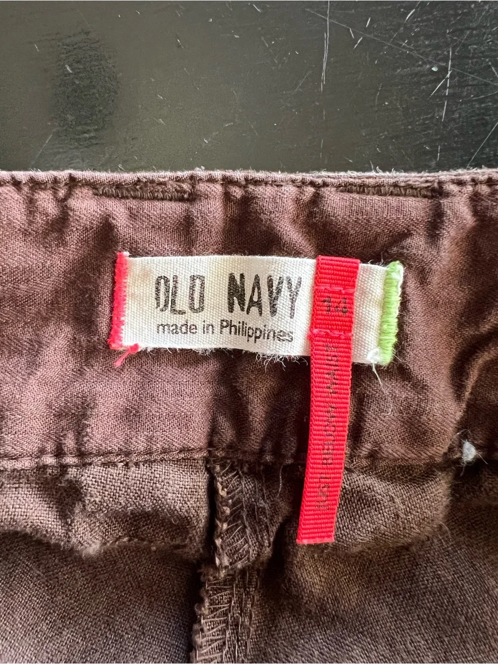 Old Navy 100% Linen Brown Utility Cargo Capri Pants Drawstring
